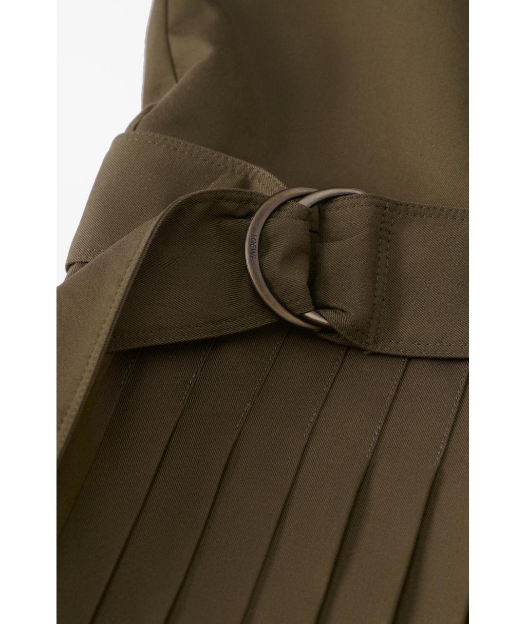 LOEWE Зеленые хлопковое повседневное платье, фото 2