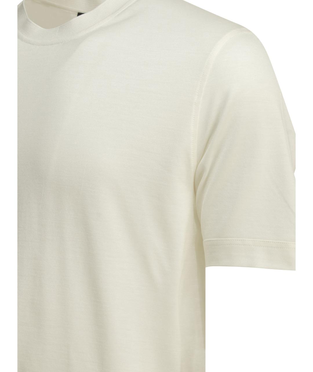 ZEGNA Белая хлопковая футболка, фото 4