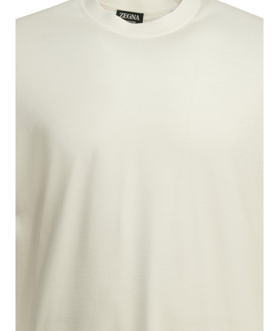 ZEGNA Белая хлопковая футболка, фото 3