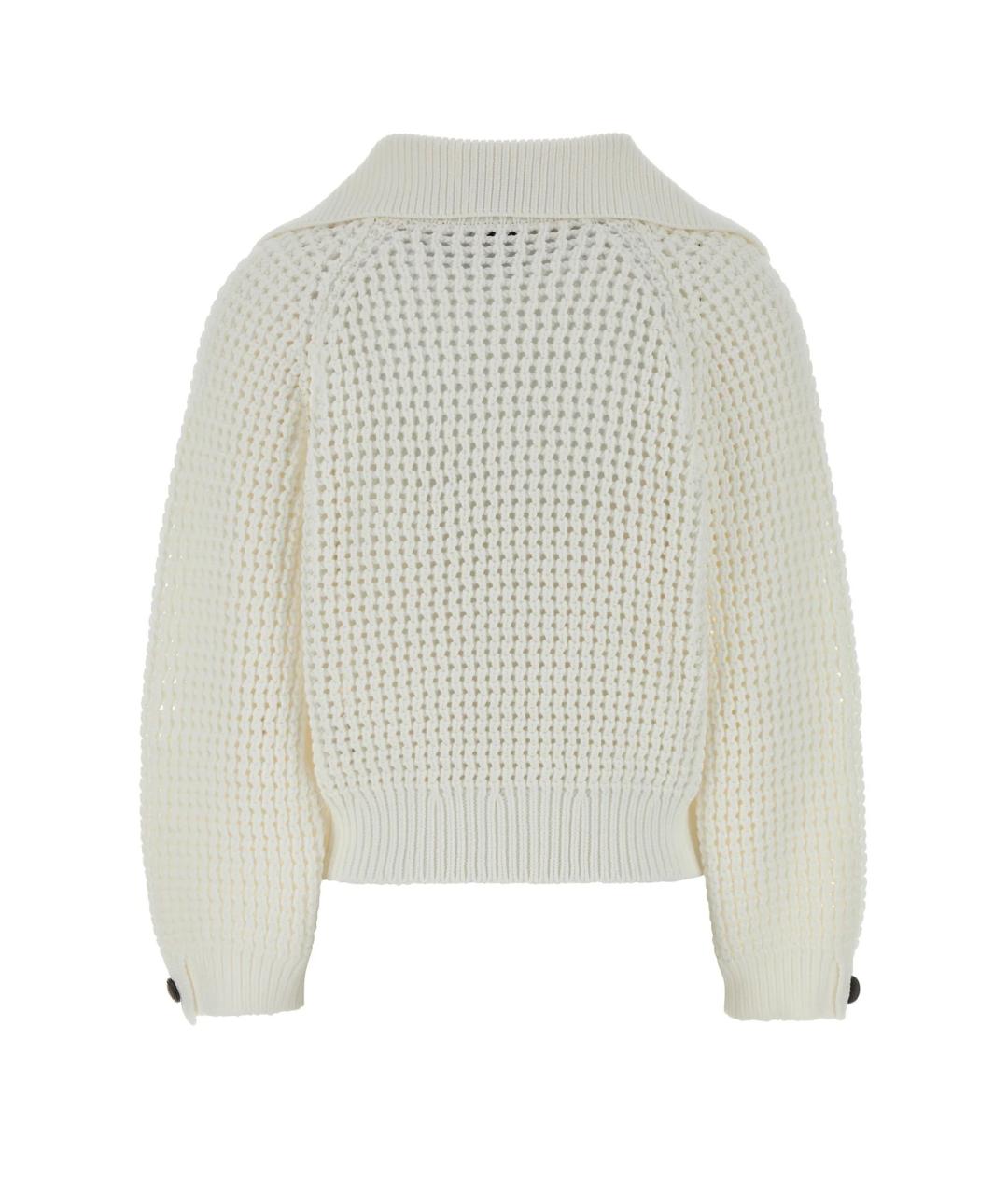 BRUNELLO CUCINELLI Белый хлопковый джемпер / свитер, фото 3