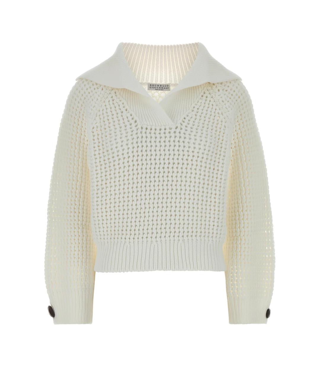 BRUNELLO CUCINELLI Белый хлопковый джемпер / свитер, фото 1