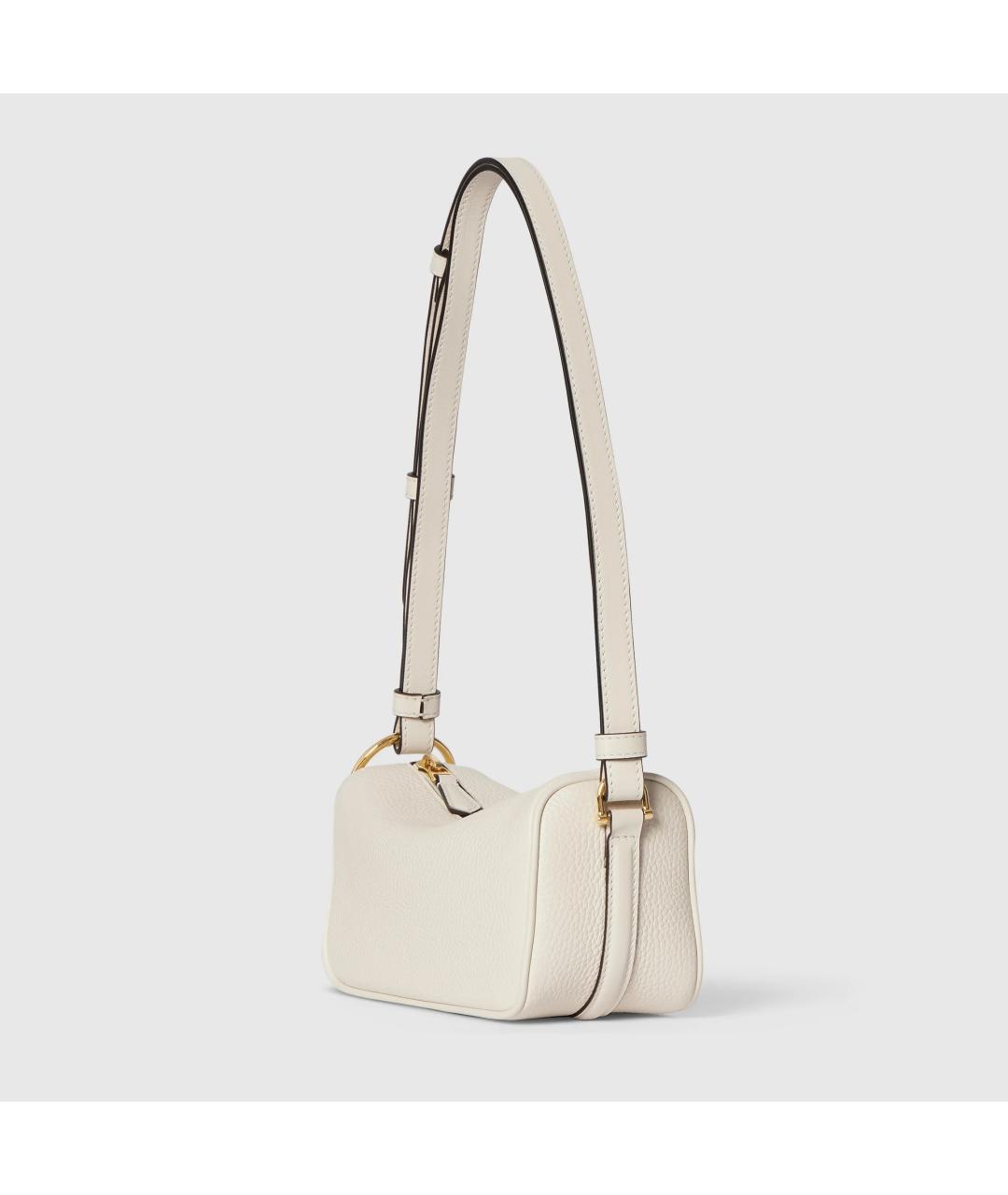 GUCCI Белая кожаная сумка через плечо, фото 5