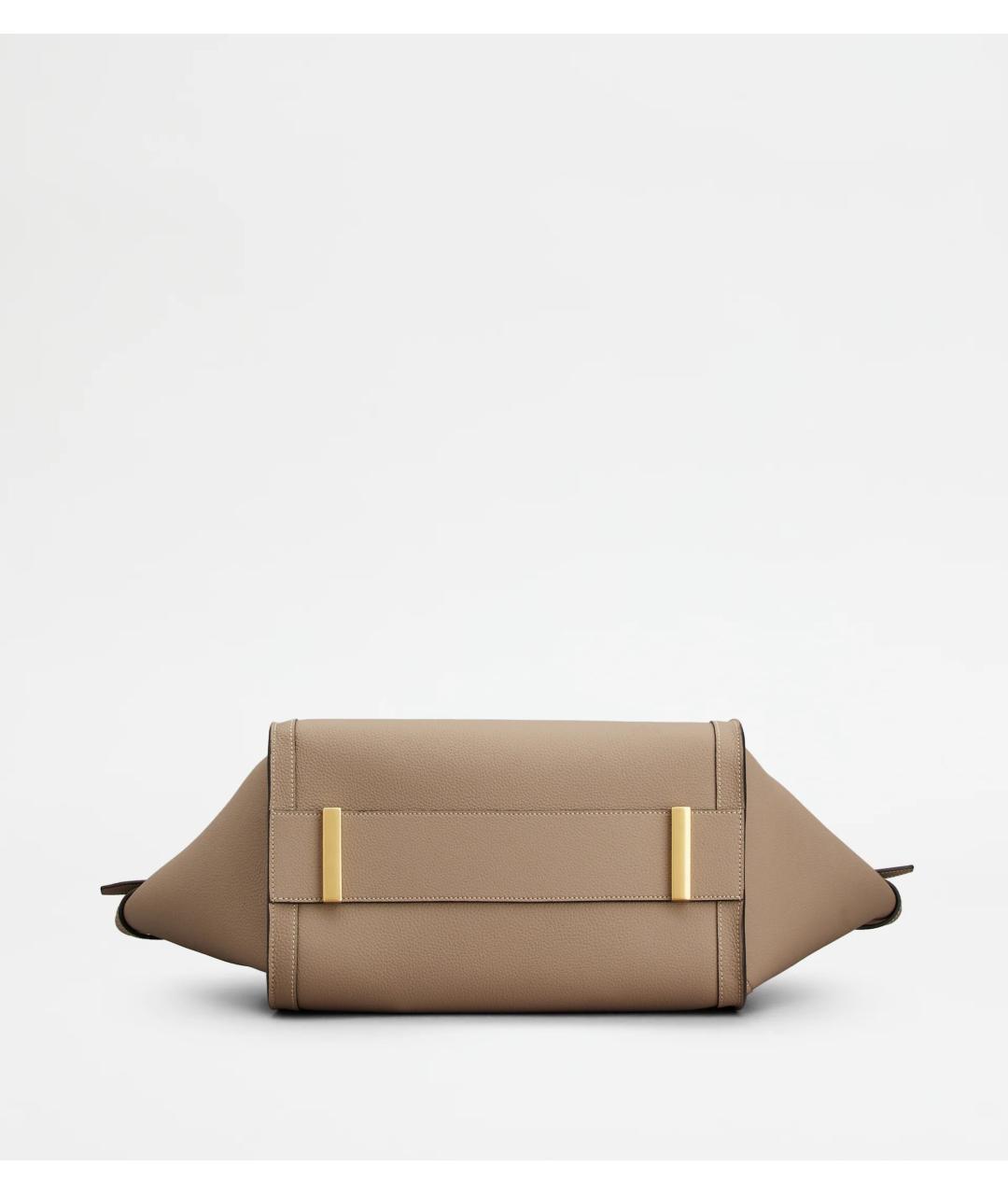 TOD'S Бежевая кожаная сумка с короткими ручками, фото 4