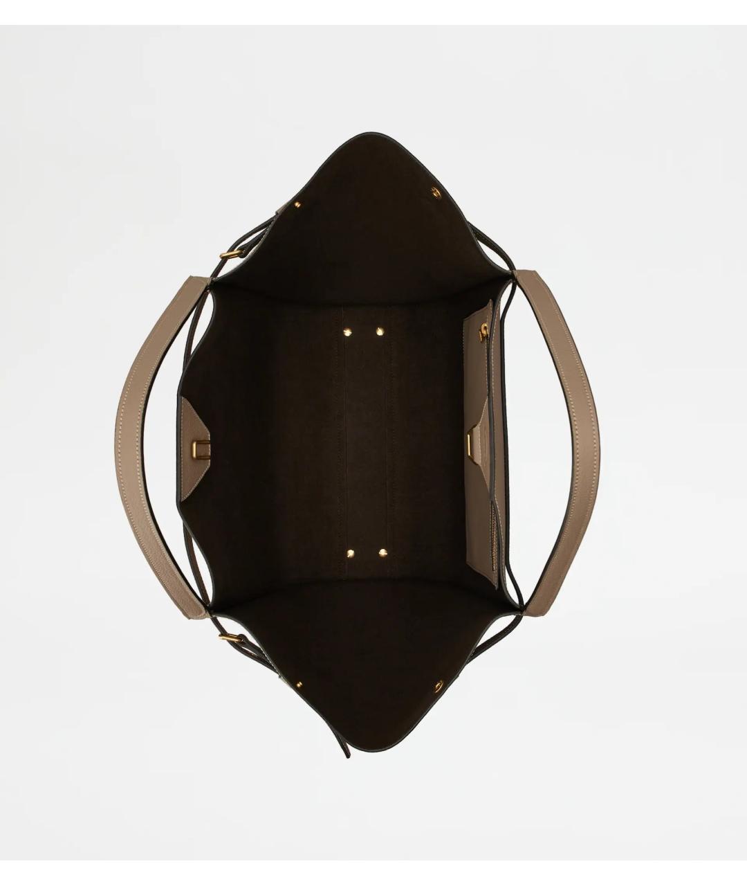 TOD'S Бежевая кожаная сумка с короткими ручками, фото 5