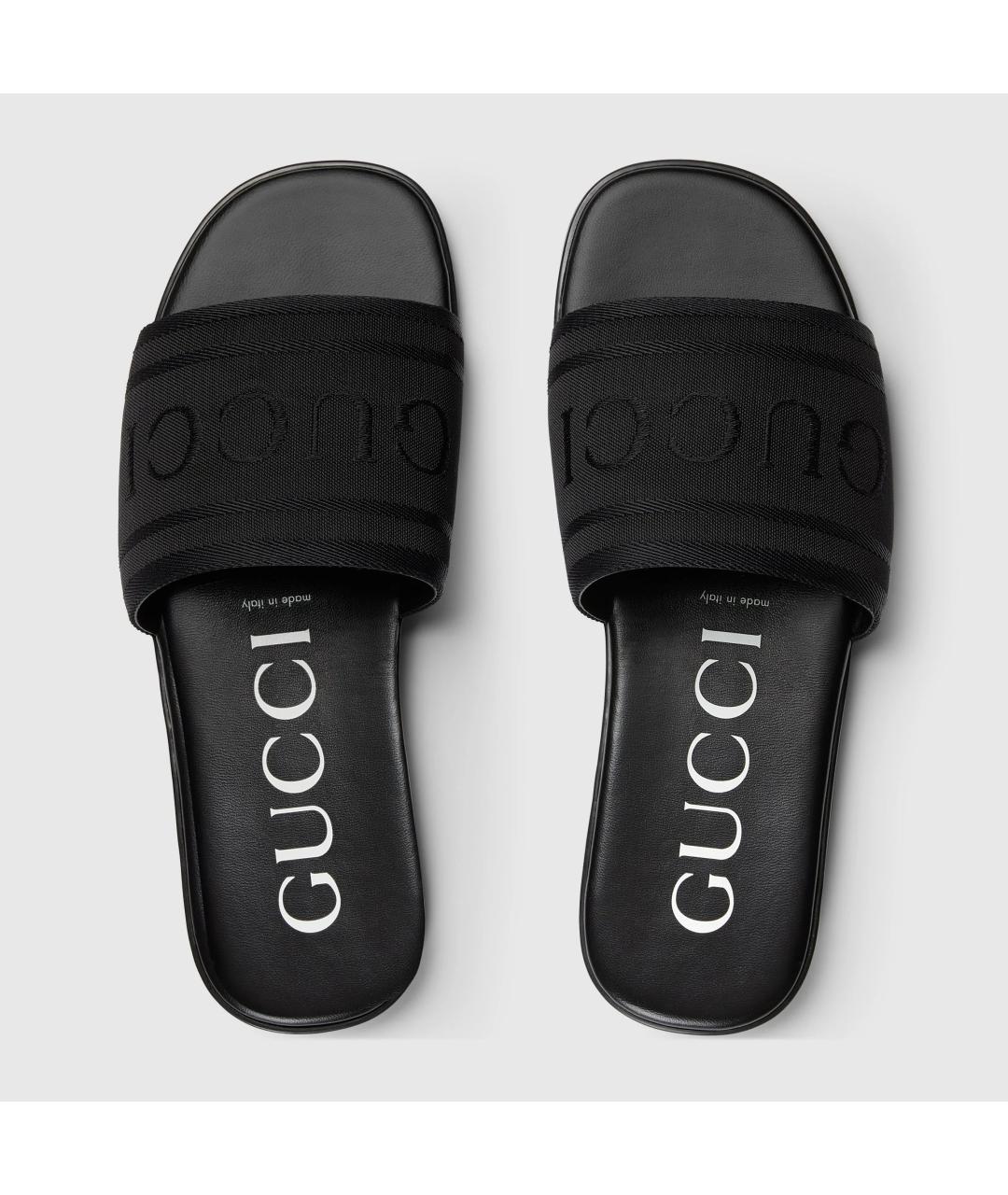 GUCCI Черные текстильные сандалии, фото 2