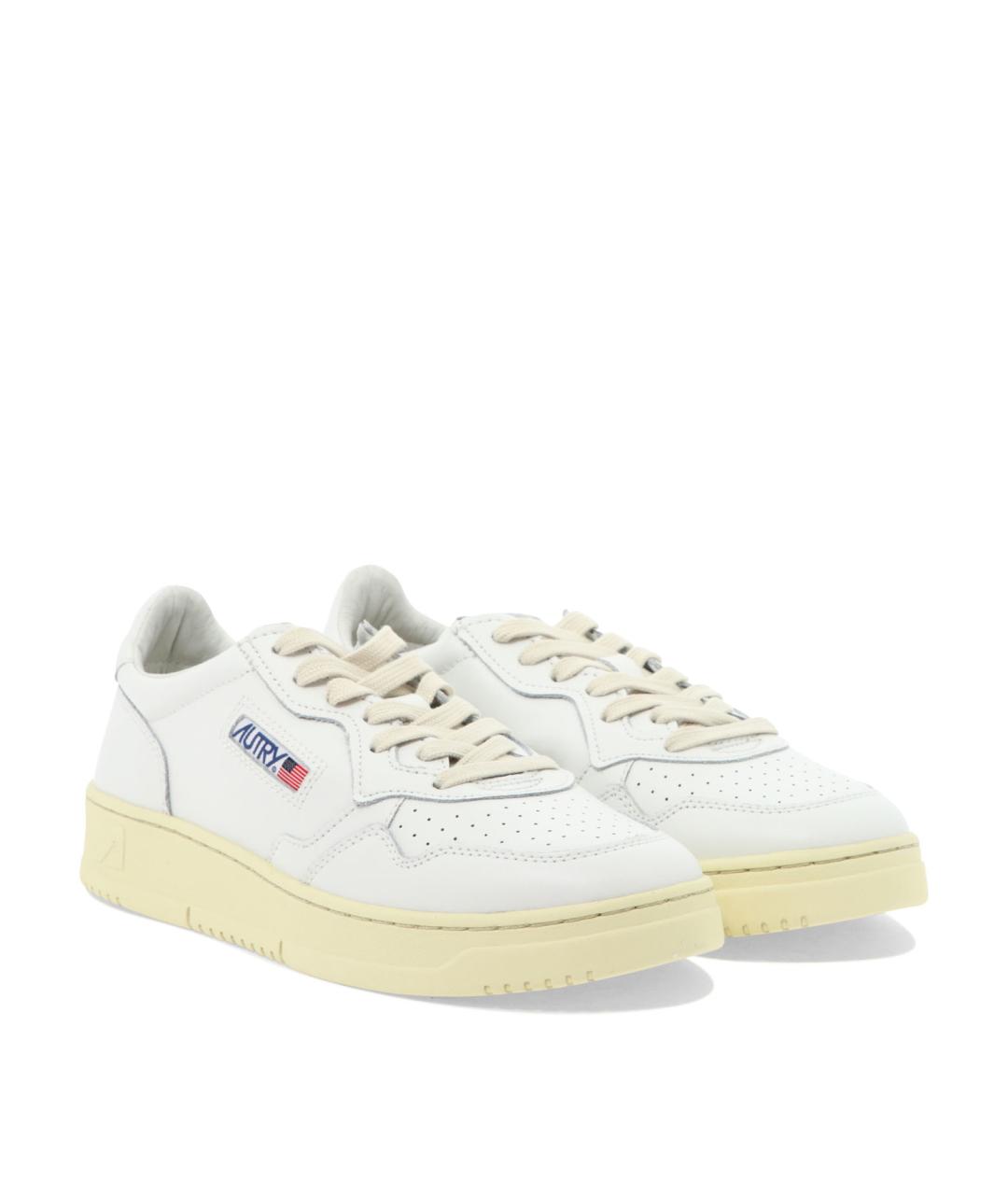 AUTRY Белые кожаные низкие кроссовки / кеды, фото 2