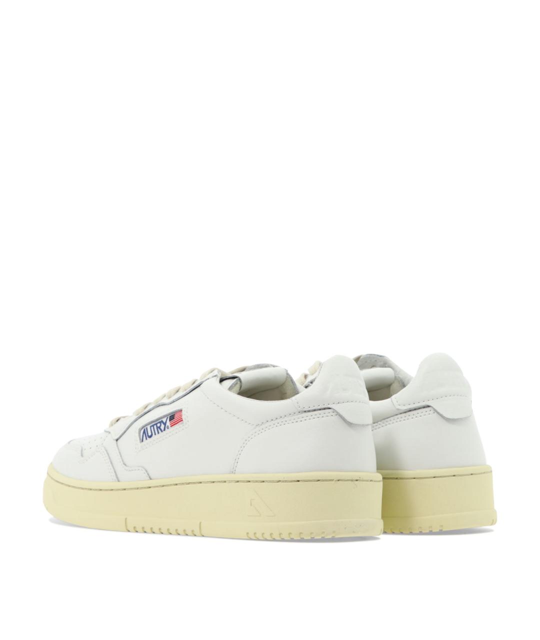 AUTRY Белые кожаные низкие кроссовки / кеды, фото 4