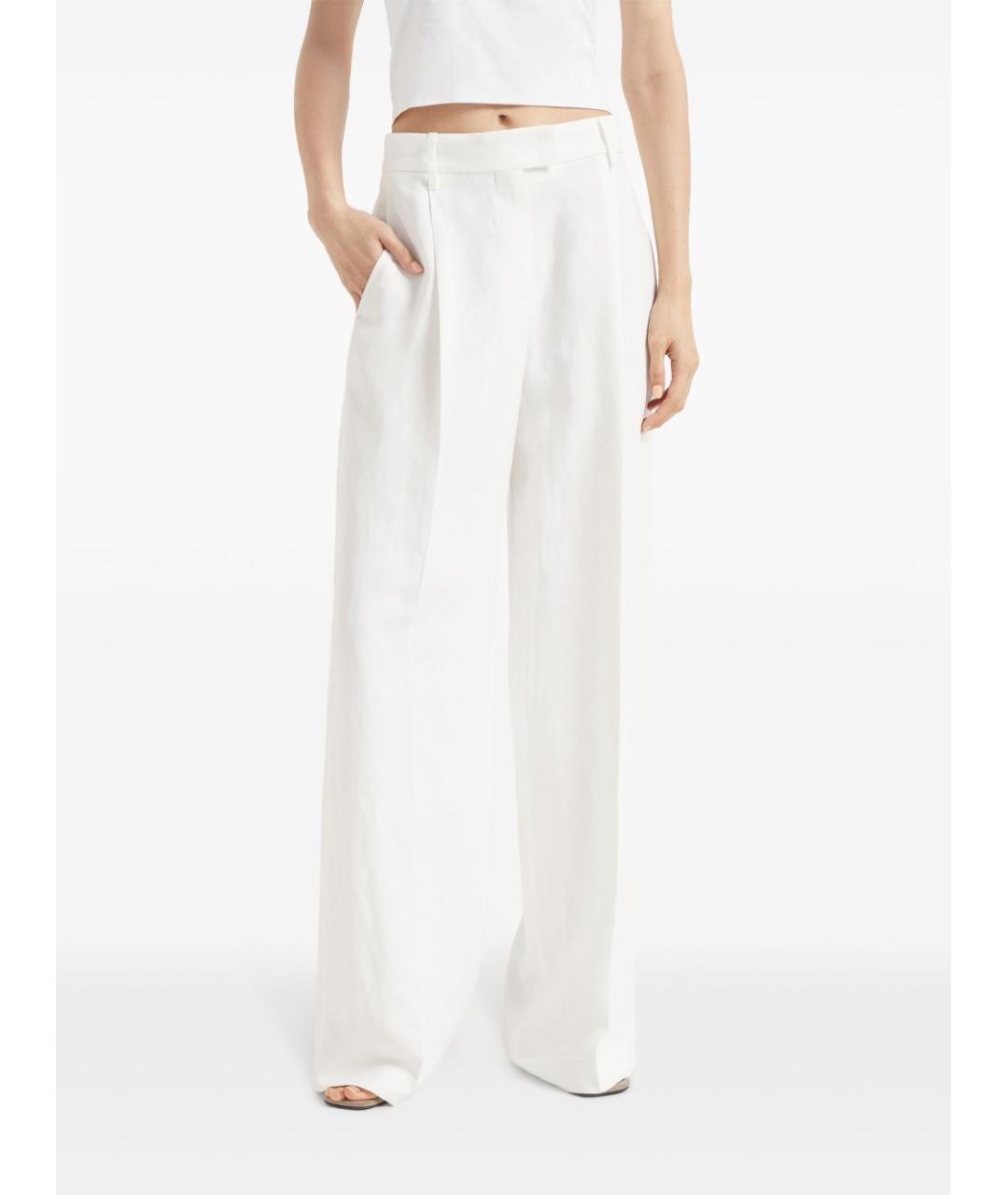 BRUNELLO CUCINELLI Белые вискозные прямые брюки, фото 5