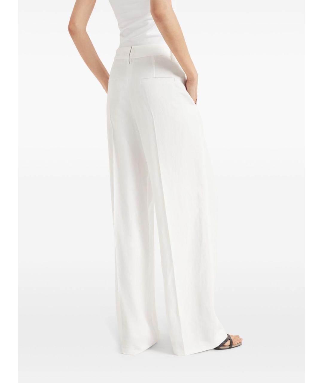 BRUNELLO CUCINELLI Белые вискозные прямые брюки, фото 3