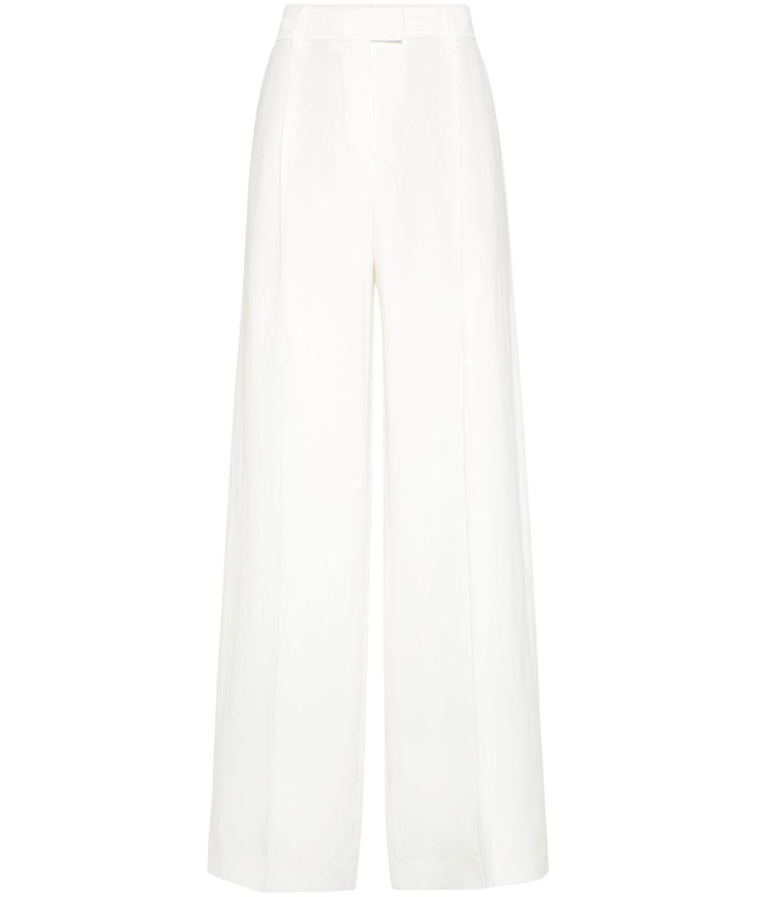 BRUNELLO CUCINELLI Белые вискозные прямые брюки, фото 1