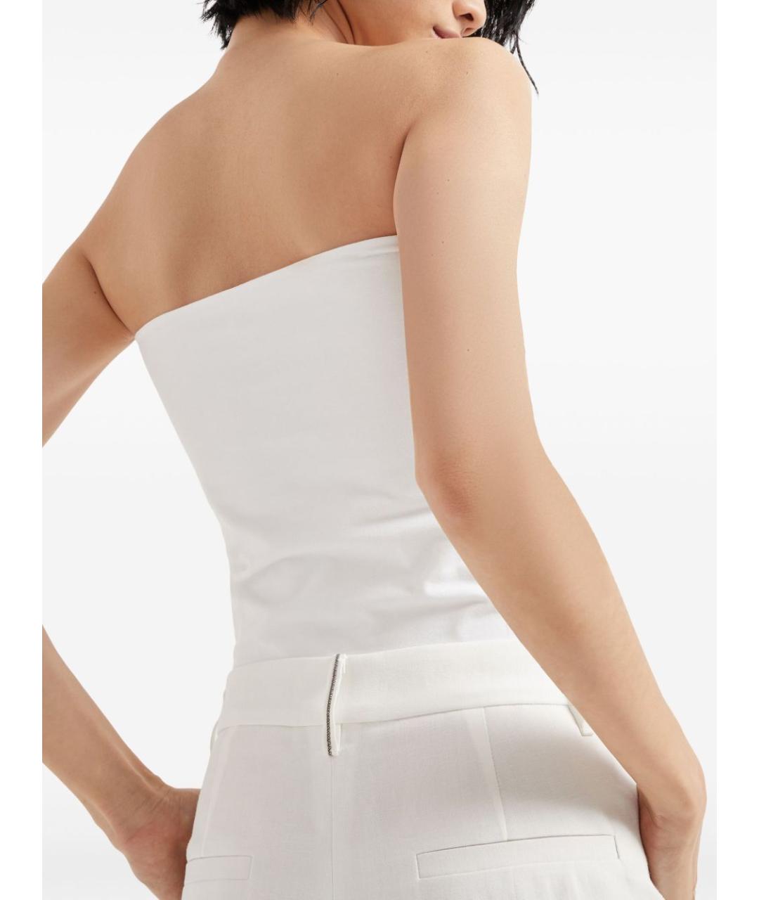 BRUNELLO CUCINELLI Белые вискозные прямые брюки, фото 4