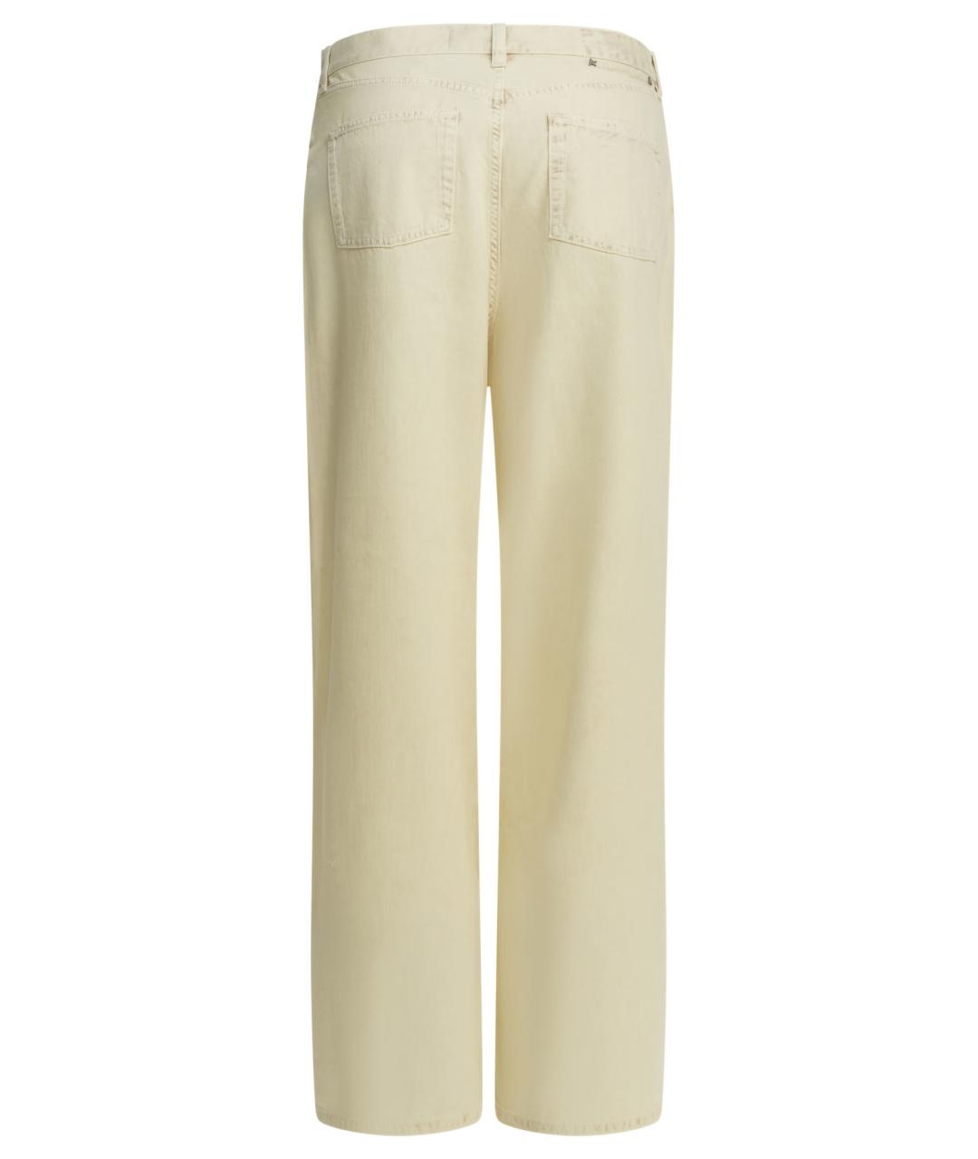 GOLDEN GOOSE DELUXE BRAND Бежевые хлопковые прямые джинсы, фото 2