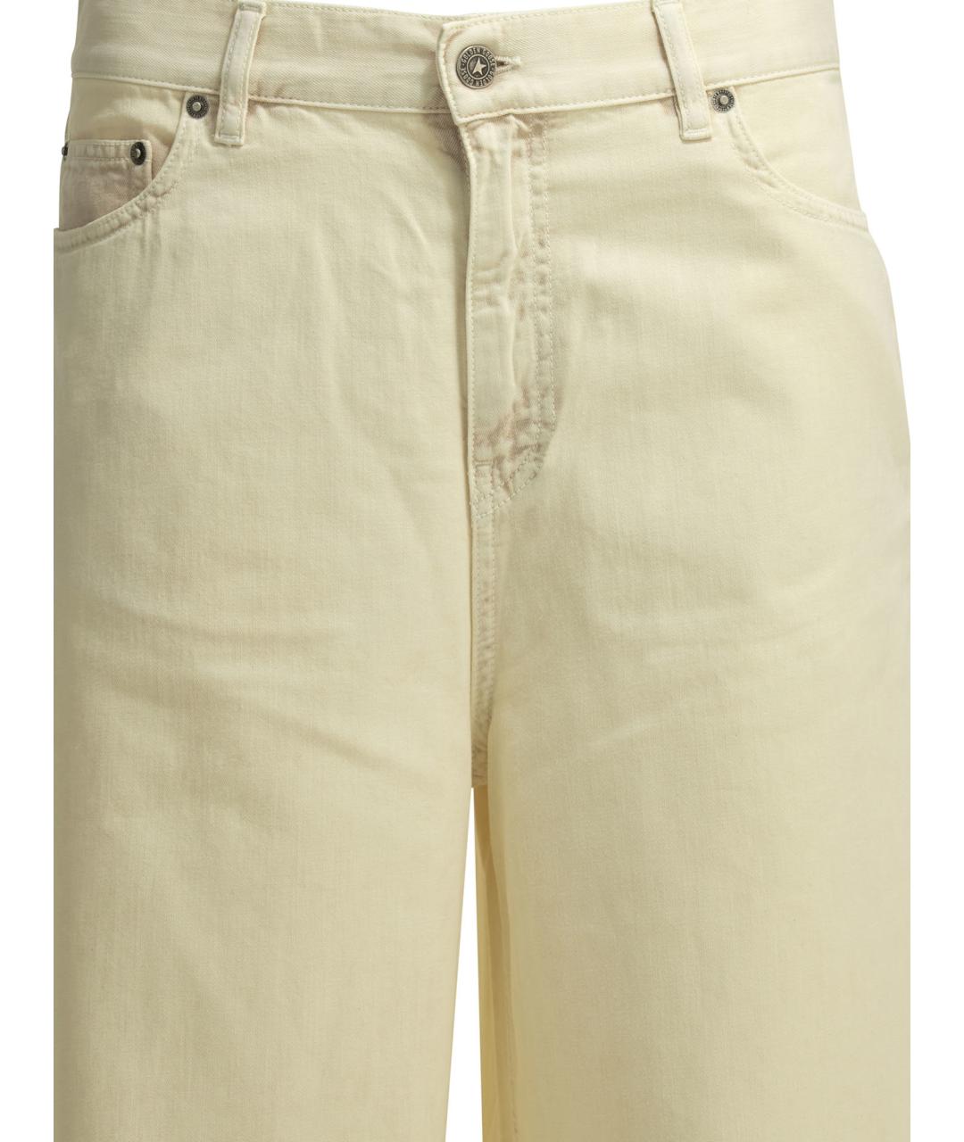 GOLDEN GOOSE DELUXE BRAND Бежевые хлопковые прямые джинсы, фото 3
