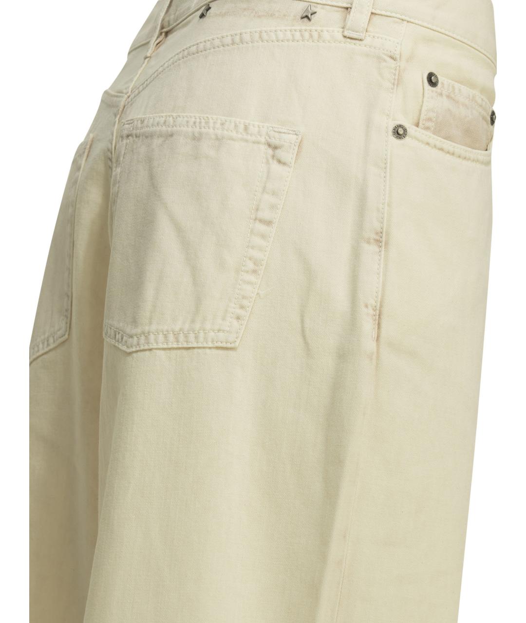 GOLDEN GOOSE DELUXE BRAND Бежевые хлопковые прямые джинсы, фото 4
