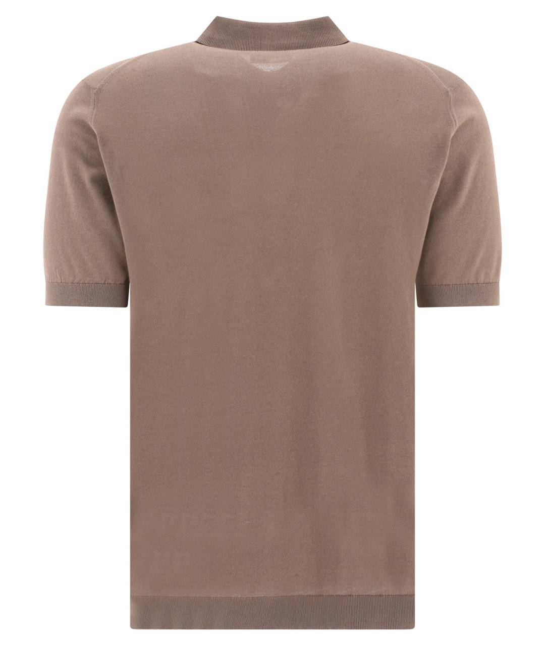 JOHN SMEDLEY Бежевое хлопковое поло с коротким рукавом, фото 2