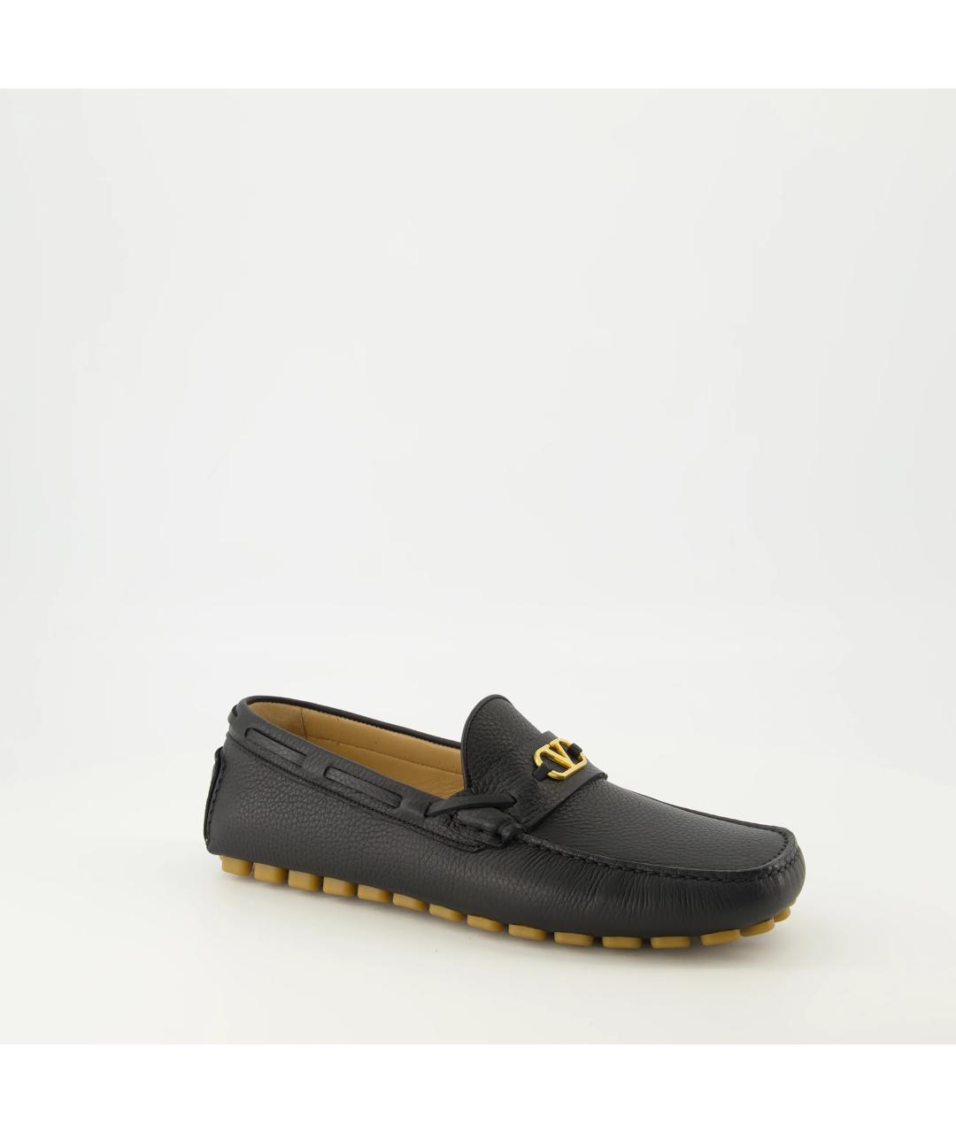 VALENTINO Черные кожаные мокасины, фото 6