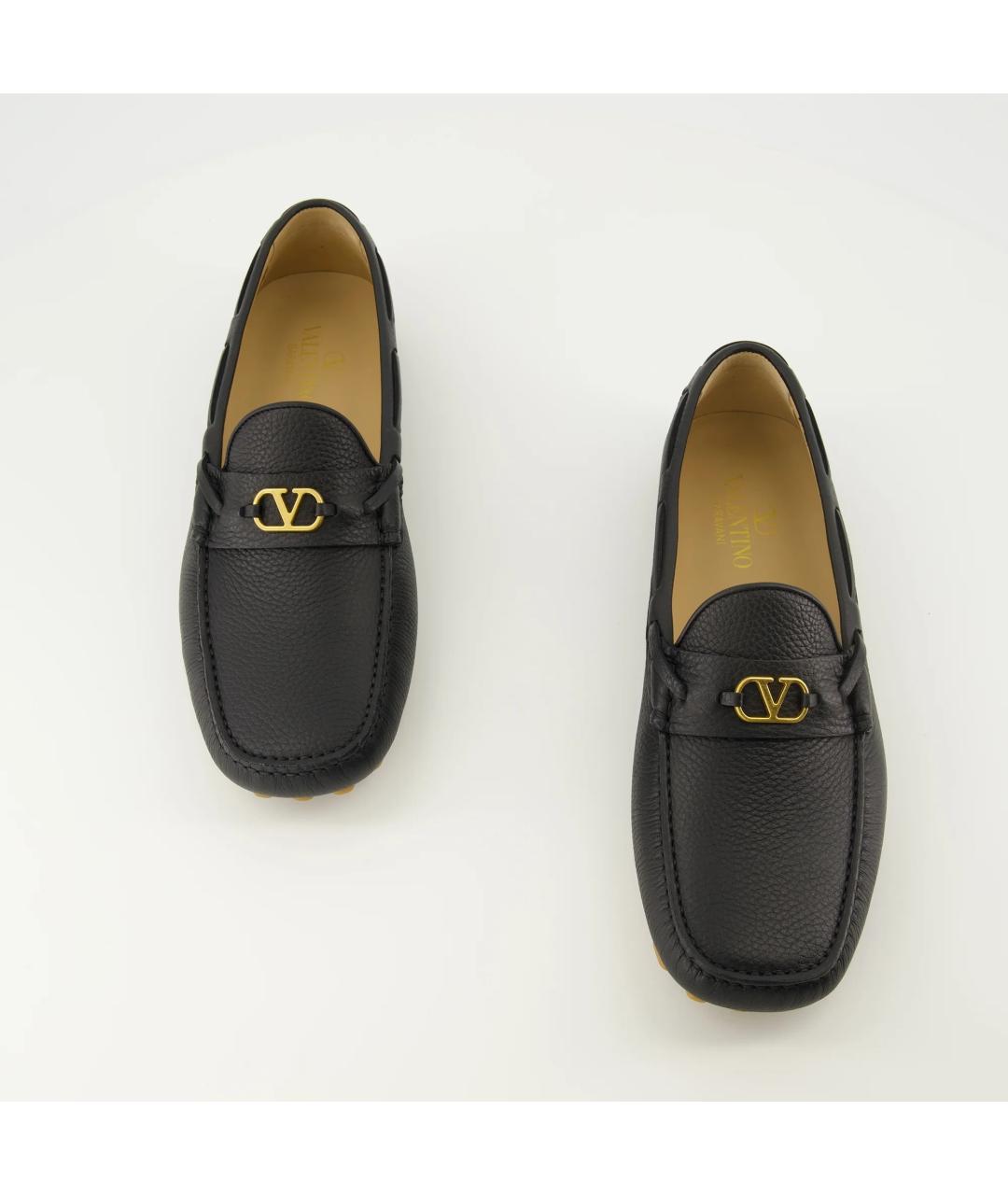 VALENTINO Черные кожаные мокасины, фото 3