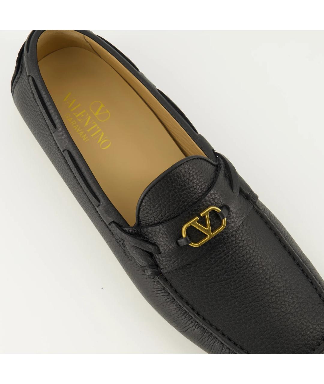 VALENTINO Черные кожаные мокасины, фото 5