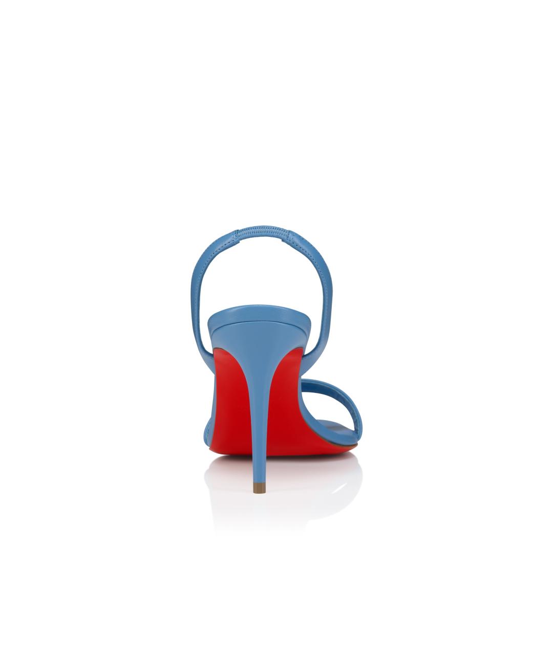 CHRISTIAN LOUBOUTIN Голубые кожаные босоножки, фото 2