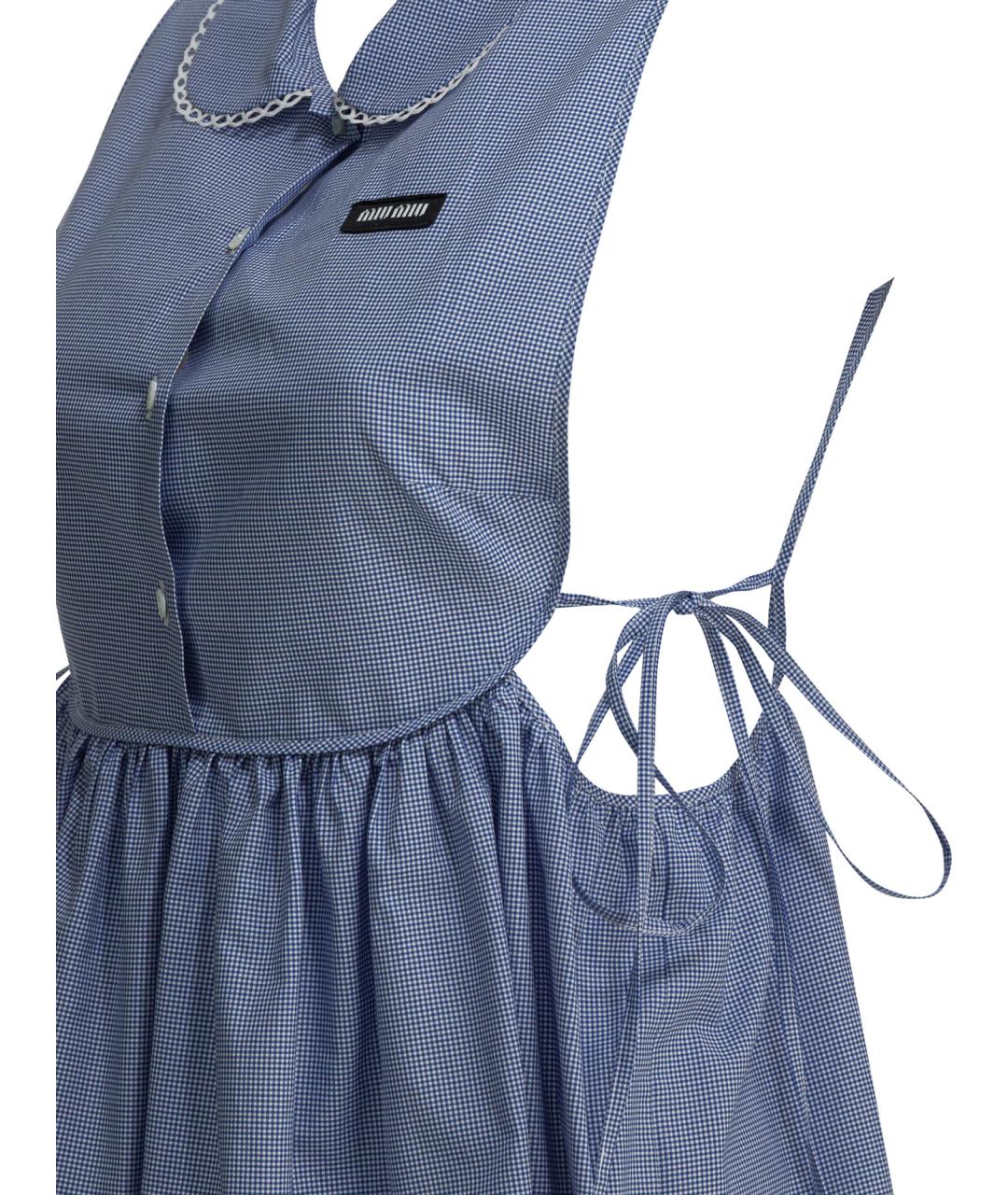 MIU MIU Голубое хлопковое повседневное платье, фото 4