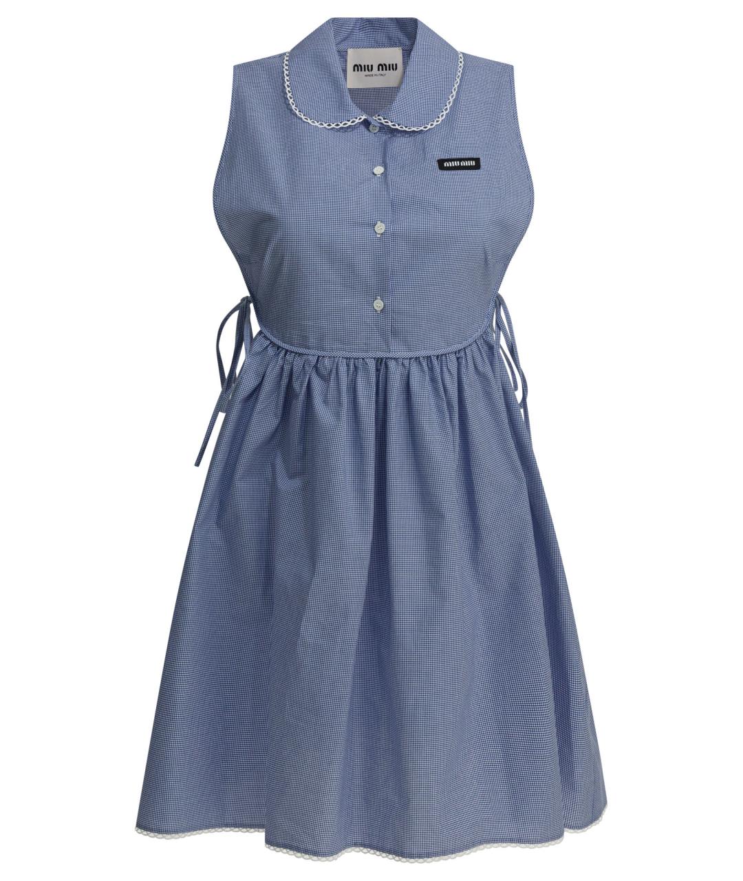 MIU MIU Голубое хлопковое повседневное платье, фото 1