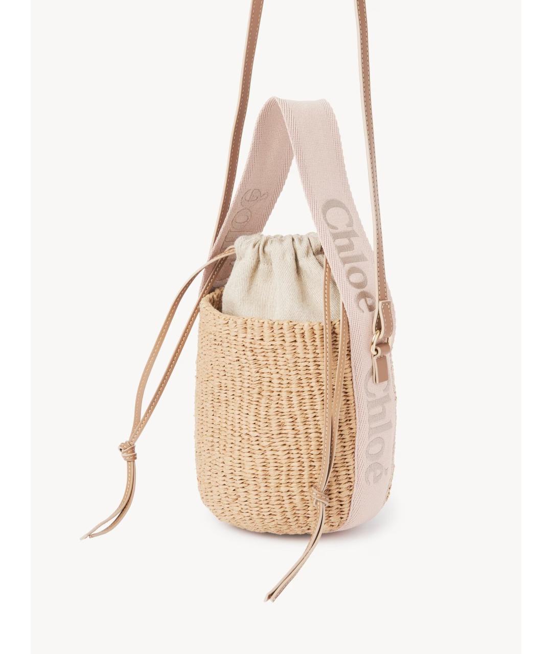 CHLOE Бежевая пелетеная сумка через плечо, фото 2