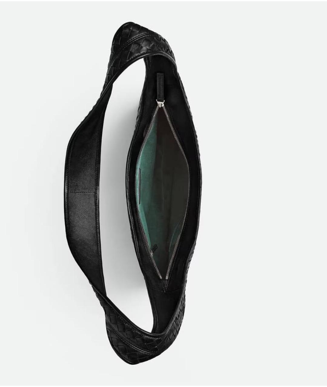 BOTTEGA VENETA Черная кожаная сумка на плечо, фото 2
