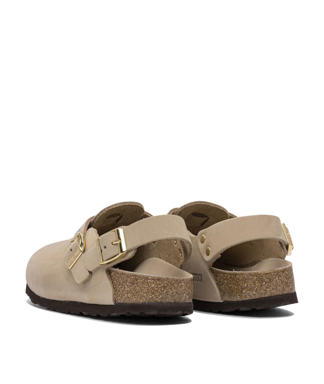 BIRKENSTOCK Бежевые кожаные сандалии, фото 4