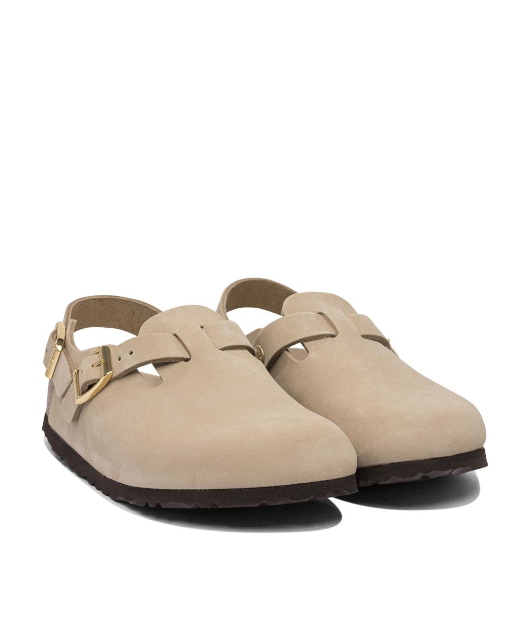 BIRKENSTOCK Бежевые кожаные сандалии, фото 2