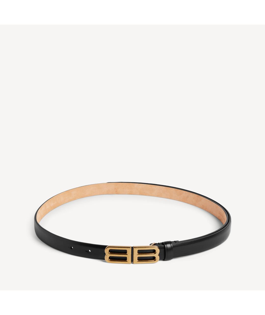 BALENCIAGA Черный кожаный ремень, фото 4