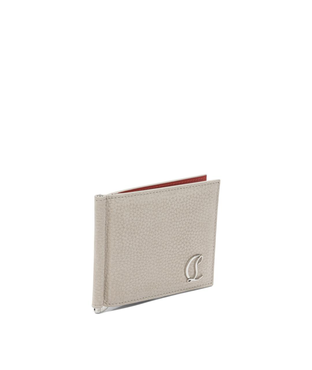 CHRISTIAN LOUBOUTIN Бежевый кожаный кошелек, фото 2