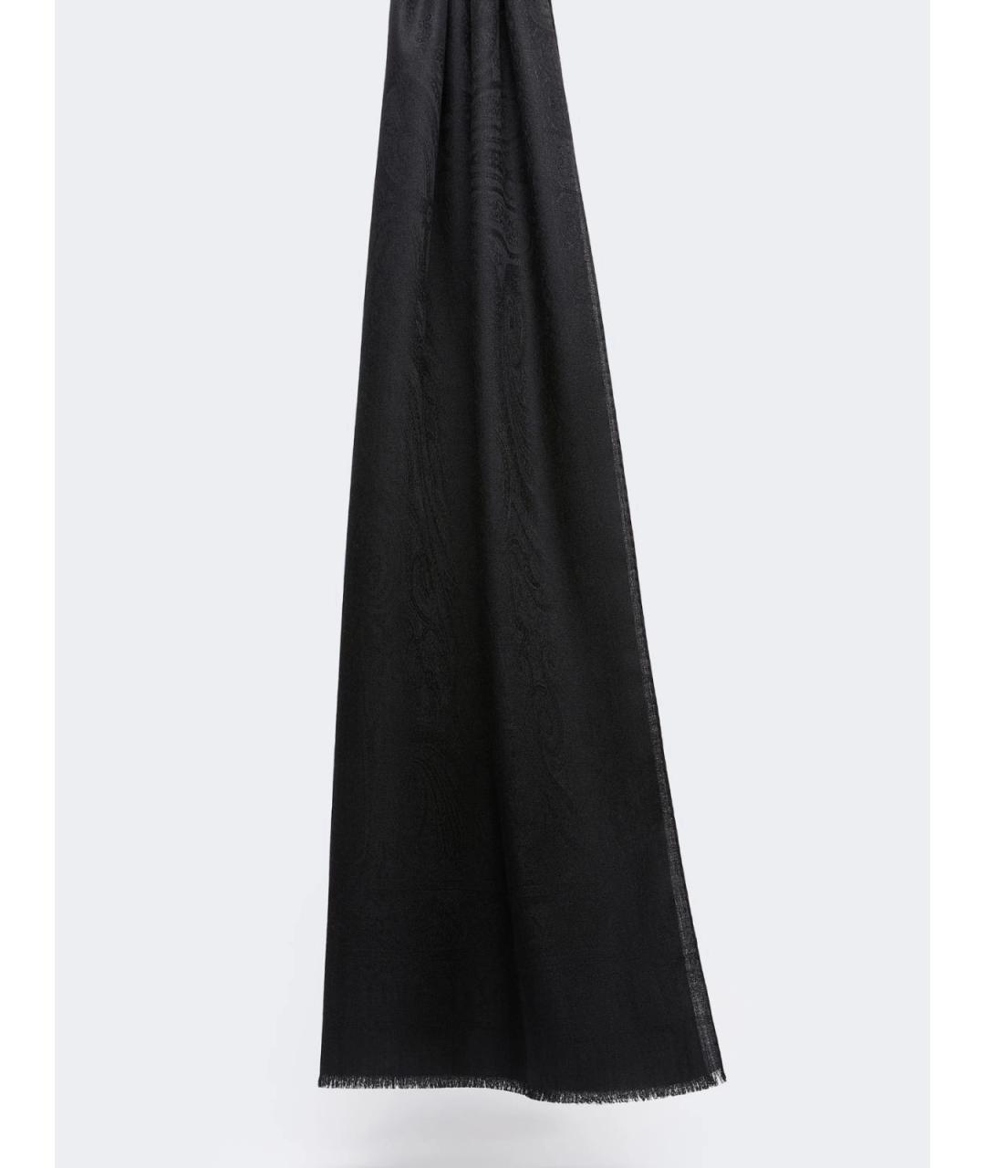 MAX MARA Черный шерстяной шарф, фото 1