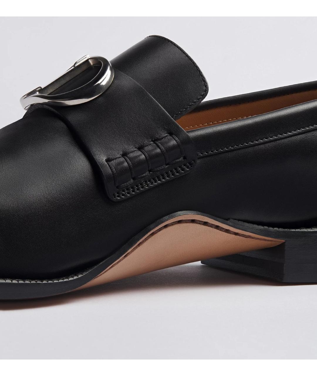 CHRISTIAN DIOR Черные кожаные лоферы, фото 3