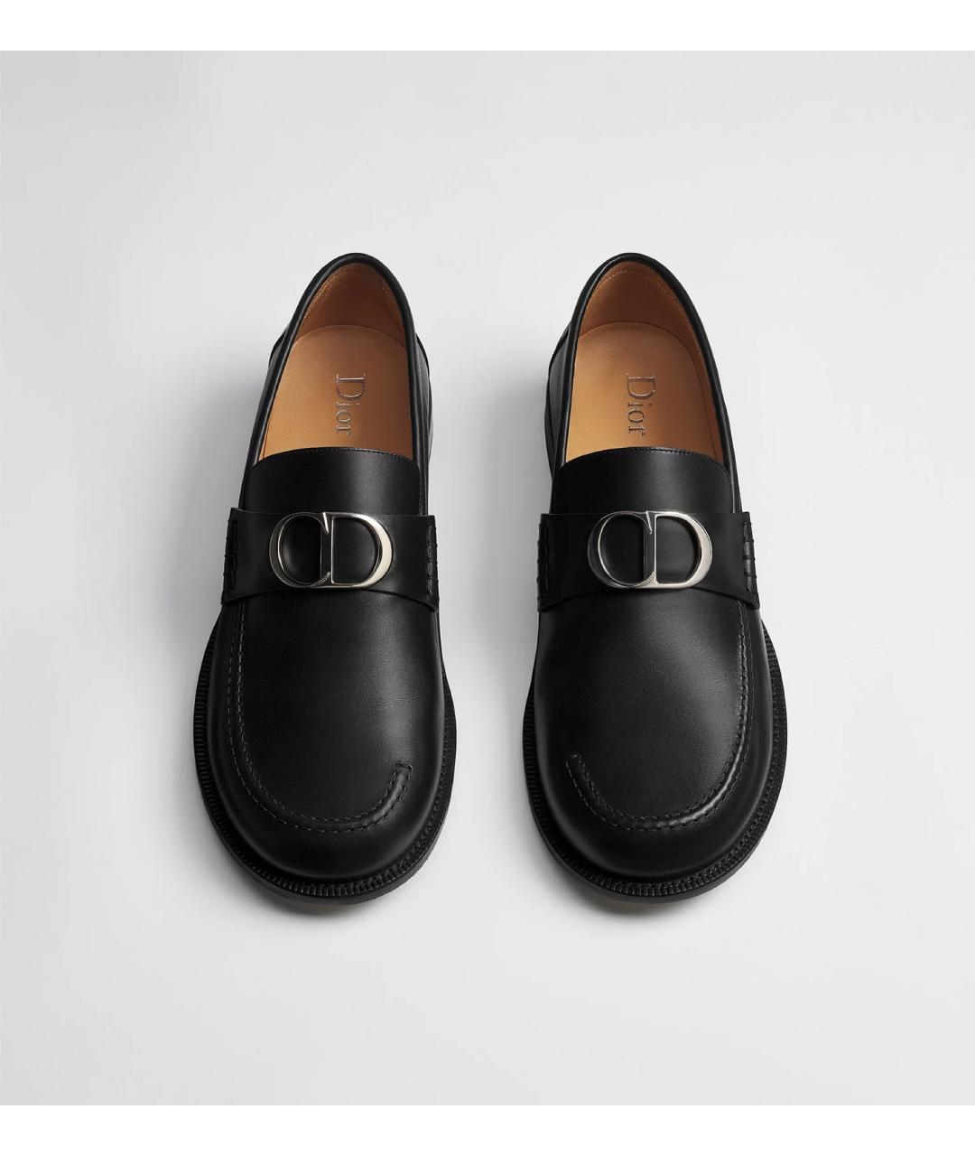 CHRISTIAN DIOR Черные кожаные лоферы, фото 2
