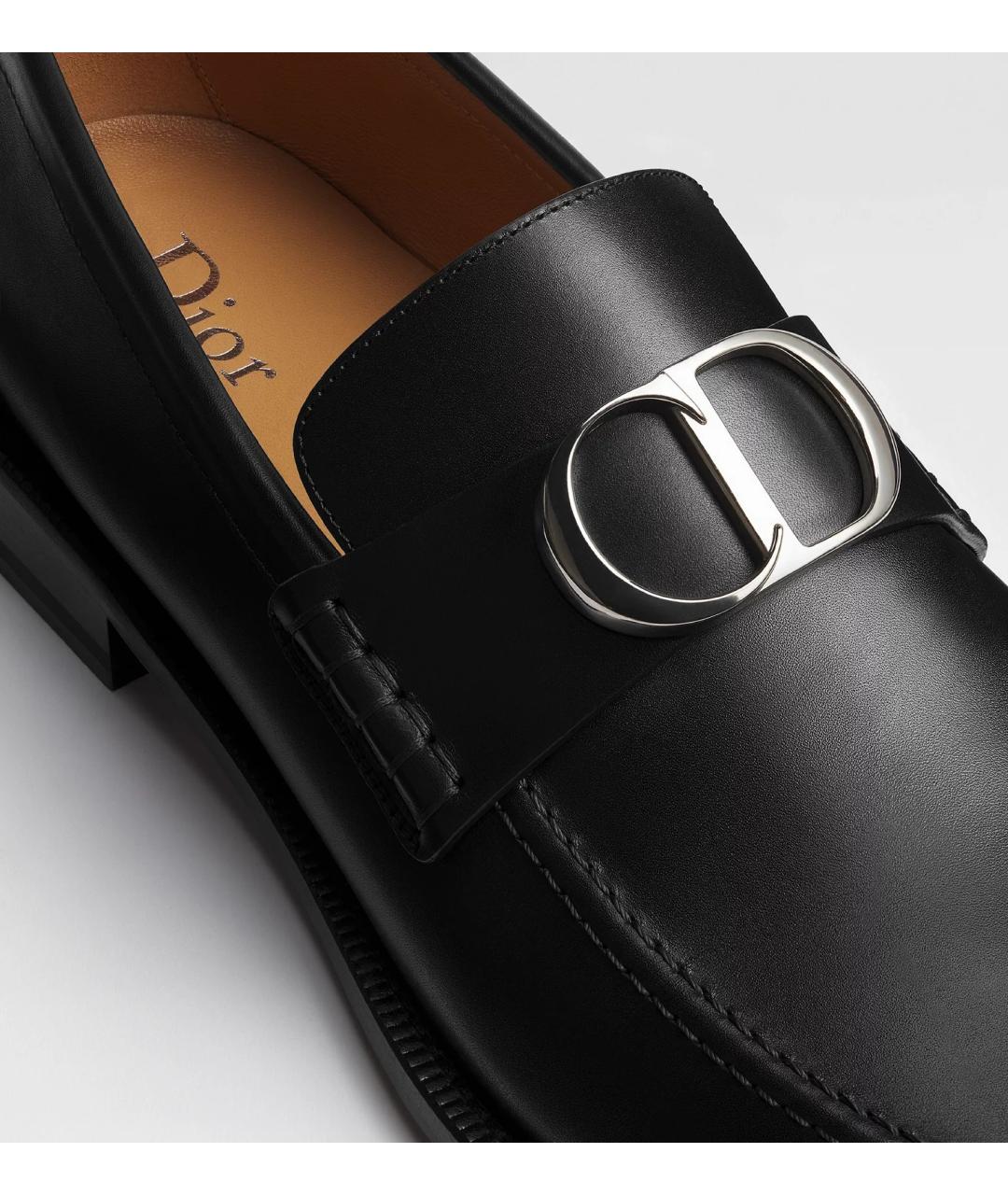 CHRISTIAN DIOR Черные кожаные лоферы, фото 5