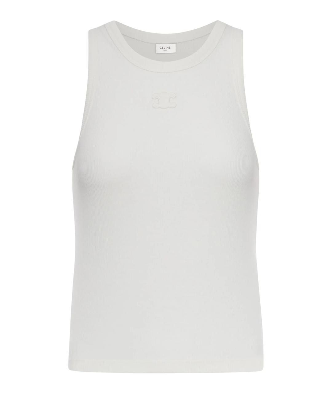 CELINE Белая хлопковая майка, фото 1