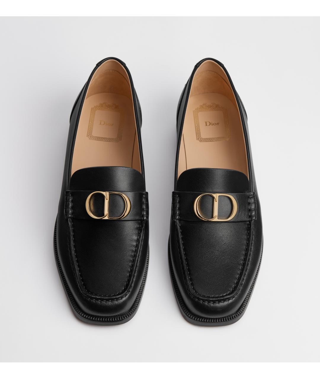 CHRISTIAN DIOR Черные кожаные лоферы, фото 3