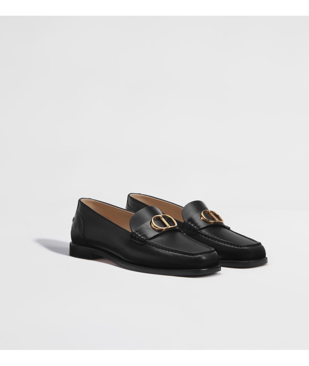 CHRISTIAN DIOR Черные кожаные лоферы, фото 2