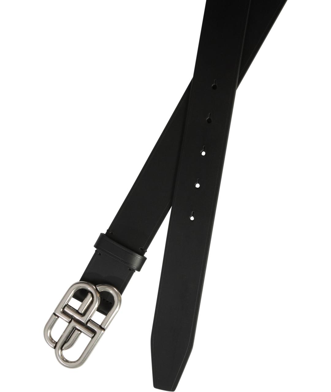 BALENCIAGA Черный кожаный ремень, фото 2