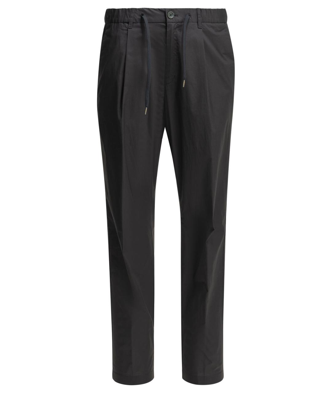 HERNO Синие хлопковые повседневные брюки, фото 1