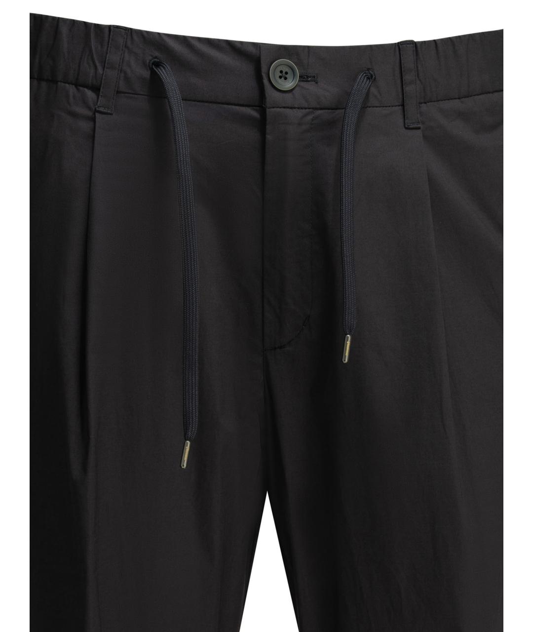 HERNO Синие хлопковые повседневные брюки, фото 3