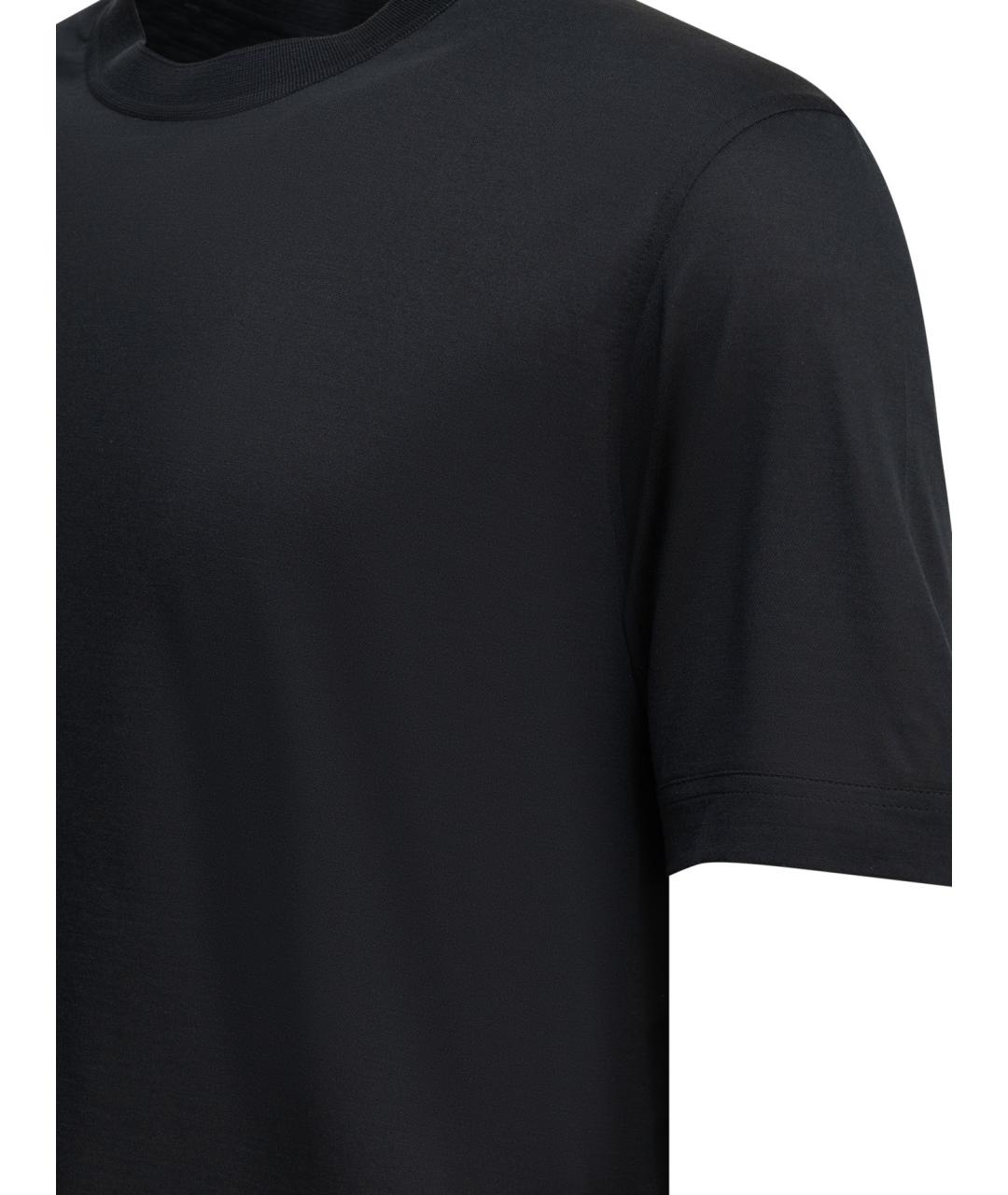ZEGNA Черная хлопковая футболка, фото 4