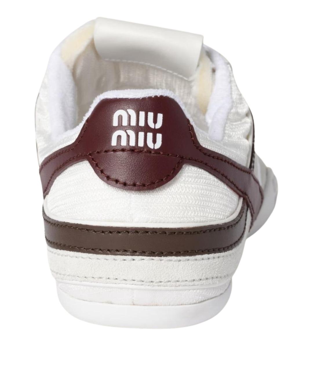 MIU MIU Белые кожаные кроссовки, фото 2