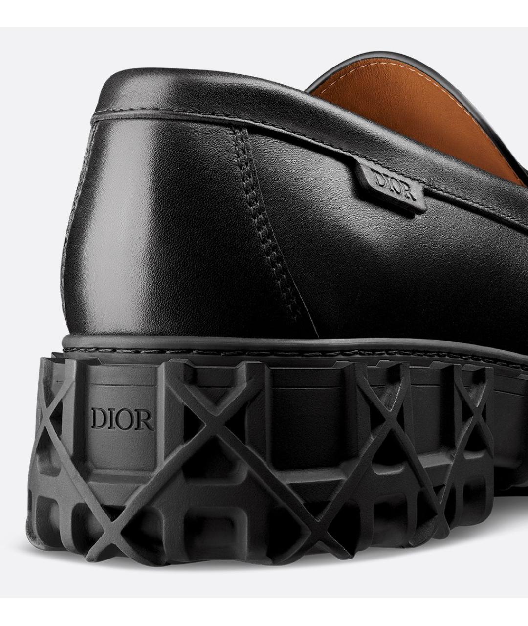 CHRISTIAN DIOR Черные кожаные лоферы, фото 5