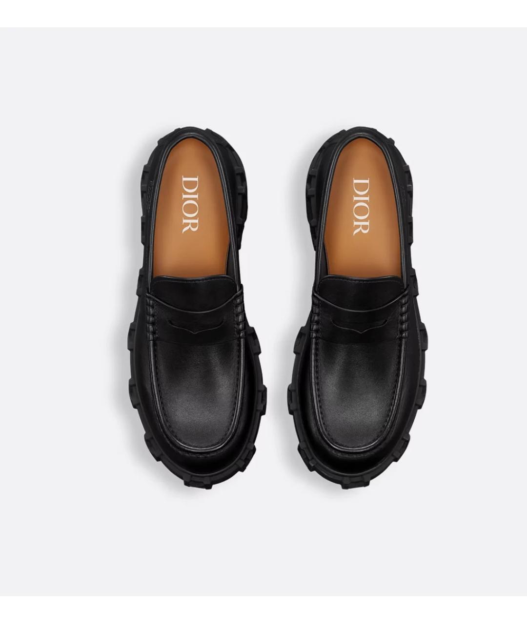 CHRISTIAN DIOR Черные кожаные лоферы, фото 3