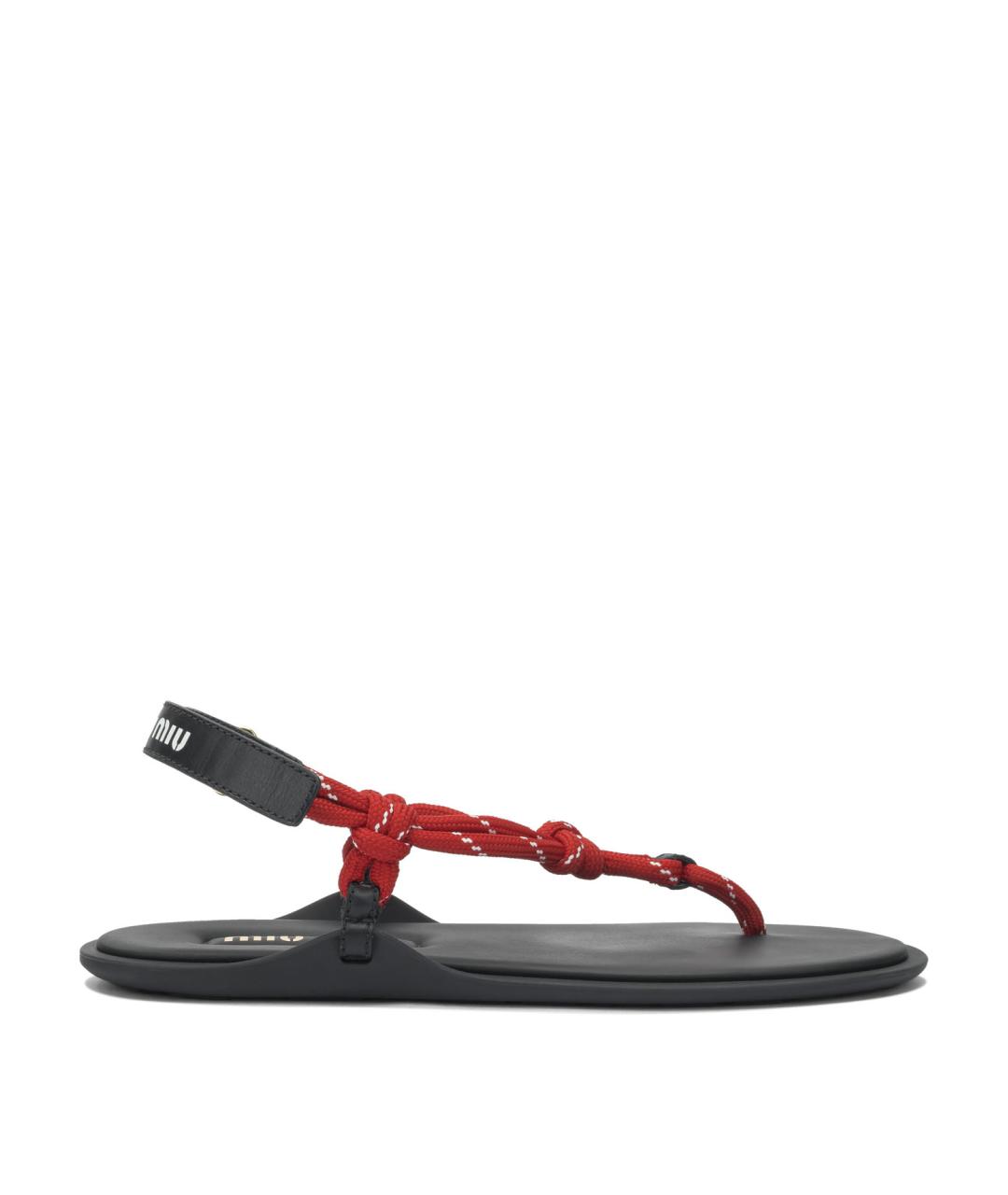 MIU MIU Красные синтетические сандалии, фото 1