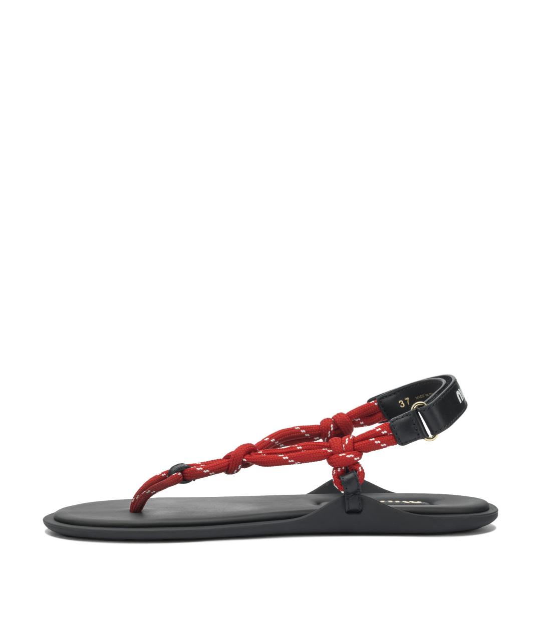 MIU MIU Красные синтетические сандалии, фото 3
