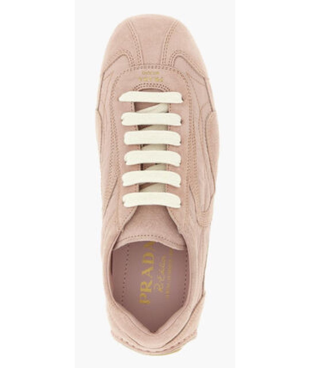 PRADA Розовые замшевые кроссовки, фото 4