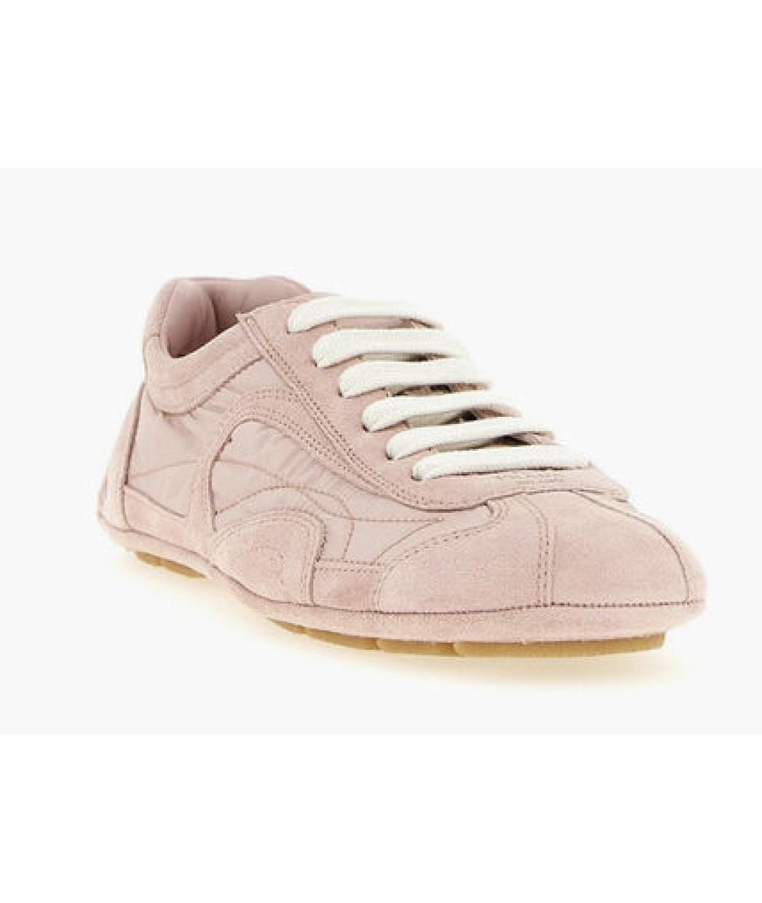 PRADA Розовые замшевые кроссовки, фото 2