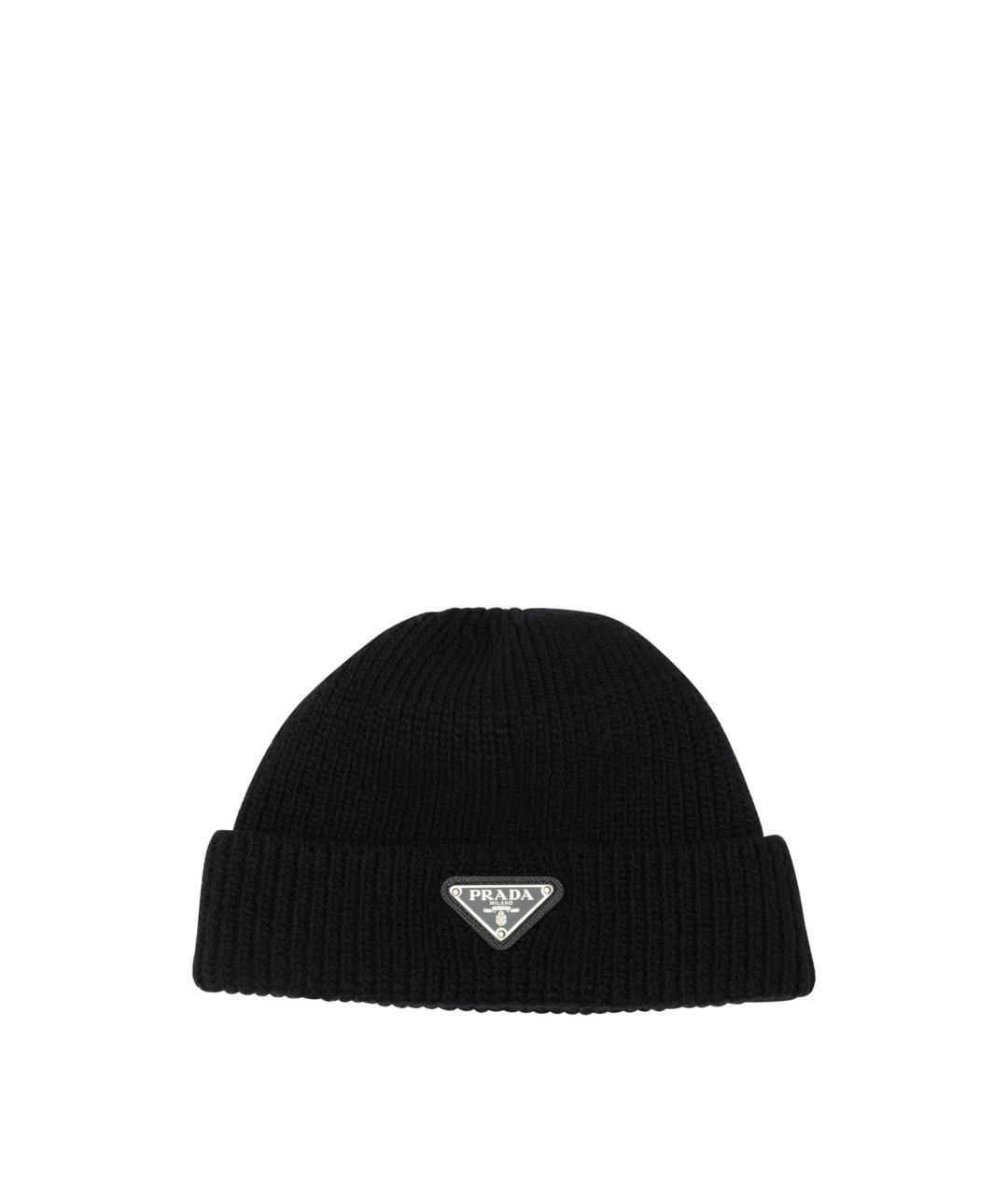 PRADA Черная кашемировая шапка, фото 1